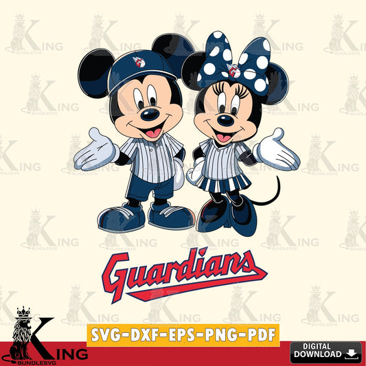 Cleveland Guardians Mickey Minnie couple SVG file , For Cricut,  File cut , Digital Download , PDF File, Cut Files