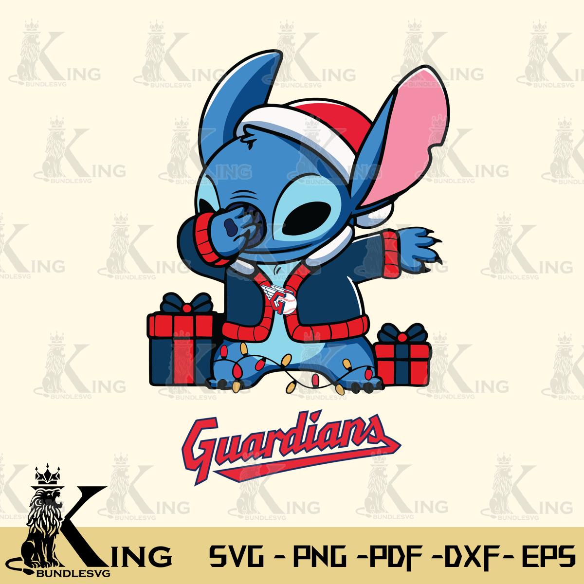 Cleveland Guardians Stitch Merry Christmas Svg Eps Dxf Png File, Digital Download