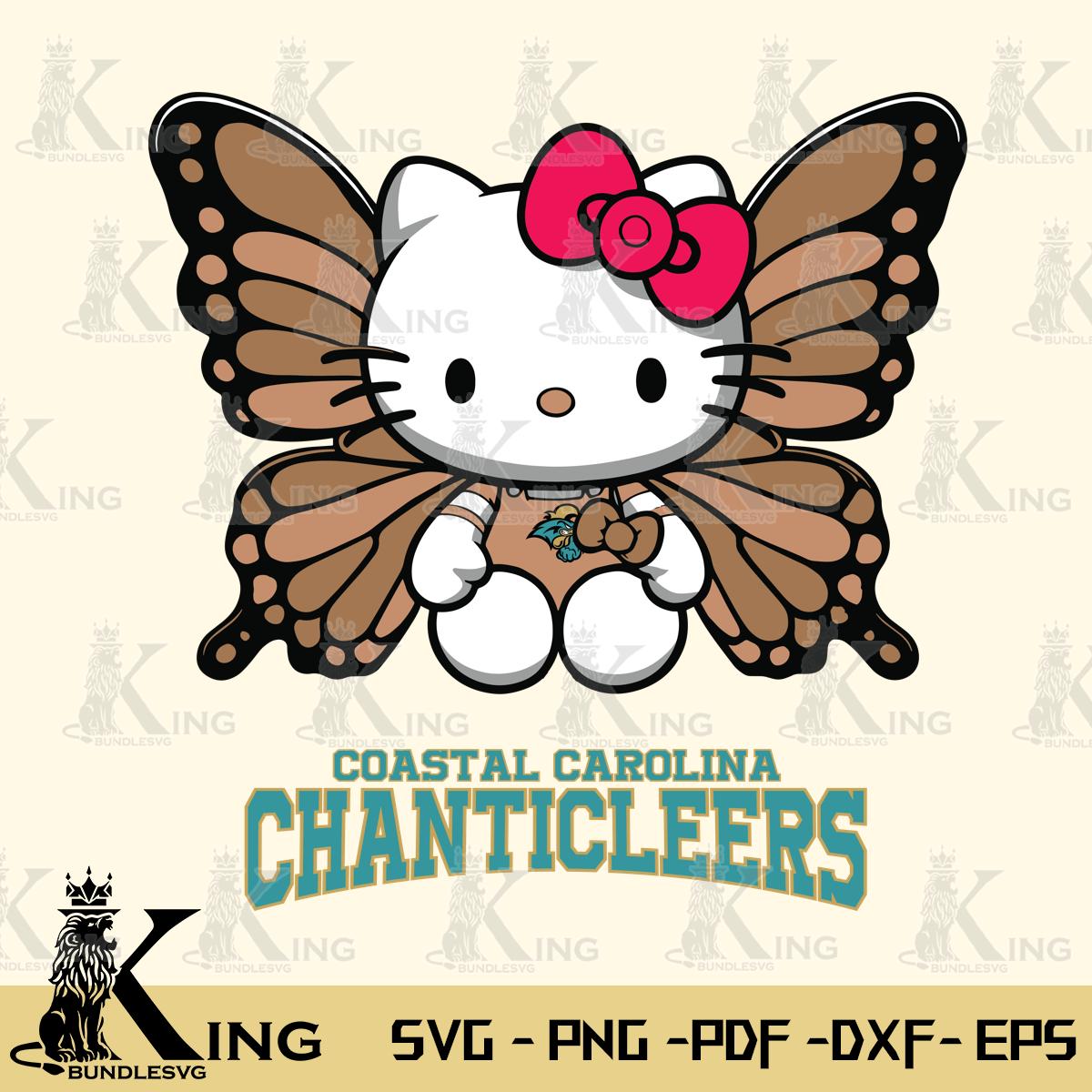 Coastal Carolina Chanticleers Butterfly Kitty Delight Svg Eps Dxf Png File, Digital Download