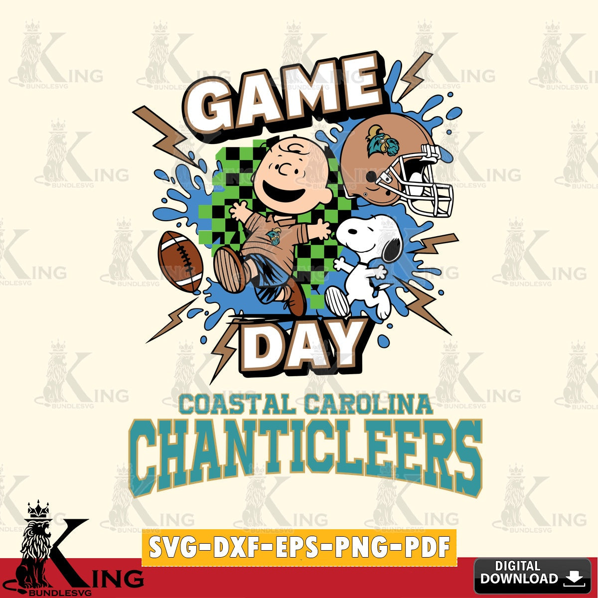 Coastal Carolina Chanticleers Game Day Peanuts SVG, Cricut, Cut file  , Digital Download , Instant Download, Peanuts svg, NCAA svg, Football svg, Sport svg
