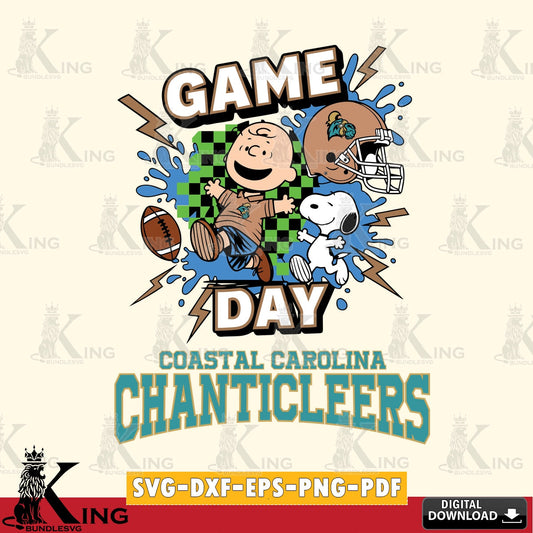 Coastal Carolina Chanticleers Game Day Peanuts SVG, Cricut, Cut file  , Digital Download , Instant Download, Peanuts svg, NCAA svg, Football svg, Sport svg