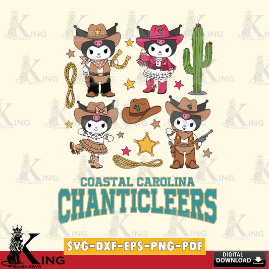 Coastal Carolina Chanticleers Kuromi Cowboy Western SVG file, Cricut, Cut file  , Digital Download , Instant Download, Sanrio svg, Clipart