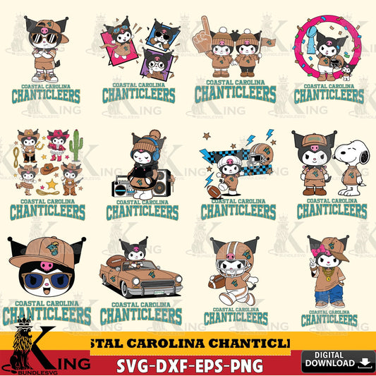 Coastal Carolina Chanticleers Kuromi Football Jersey NCAA Bundle SVG file, Cricut, Cut file  , Digital Download , Instant Download, Sanrio svg, Clipart