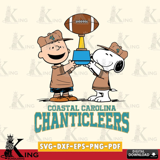 Coastal Carolina Chanticleers Peanuts Football Trophy SVG, Cricut, Cut file  , Digital Download , Instant Download, Peanuts svg, NCAA svg, Football svg, Sport svg