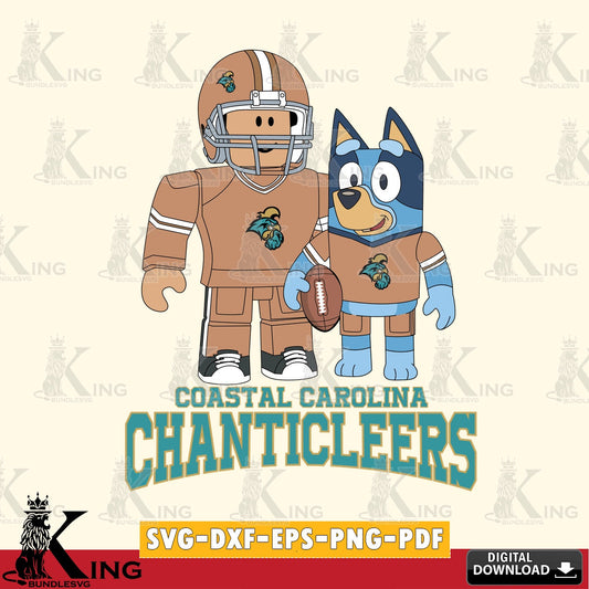 Coastal Carolina Chanticleers Roblox & Bluey Football SVG file , NCAA Cricut,  File cut , Digital Download , PDF File