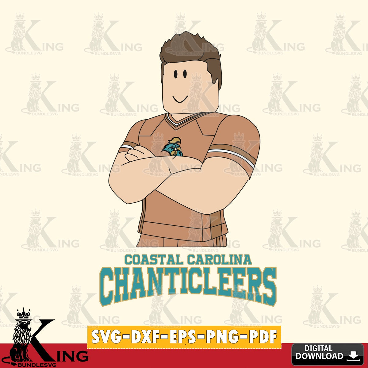 Coastal Carolina Chanticleers Roblox Football SVG file , NCAA Cricut,  File cut , Digital Download , PDF File