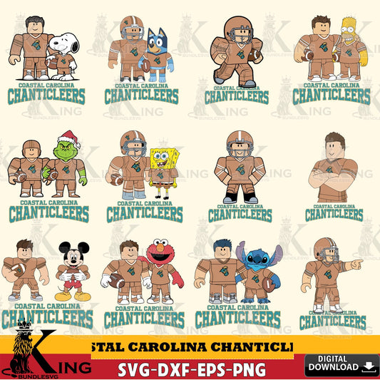 Coastal Carolina Chanticleers Roblox With Friends football NCAA Bundle SVG file , NCAA Cricut,  File cut , Digital Download , PDF File