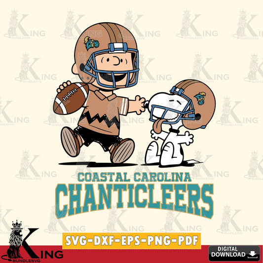 Coastal Carolina Chanticleers Snoopy and Peanut Fun SVG, Cricut, Cut file  , Digital Download , Instant Download, Peanuts svg, NCAA svg, Football svg, Sport svg