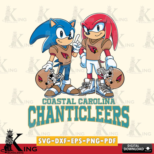 Coastal Carolina Chanticleers Sonic And Knuckles Football SVG file, Vector , Digital Download , PDF File , Instant Download