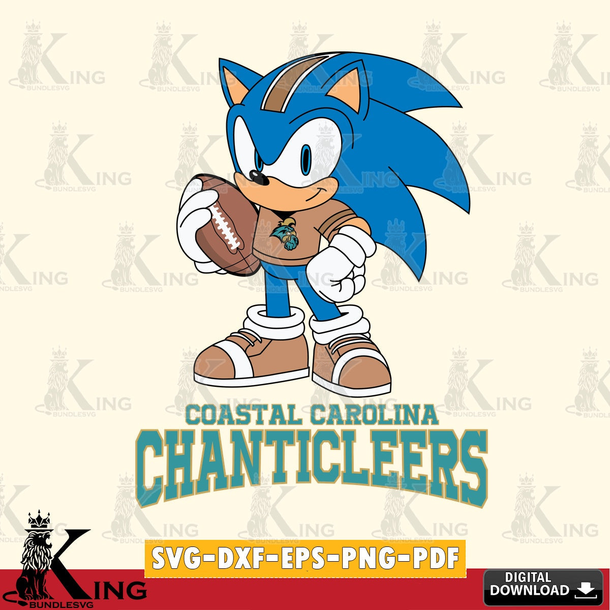 Printable art of Coastal Carolina Chanticleers Sonic Game Day Ready, cut file ideal for vinyl projects and T-shirt printing