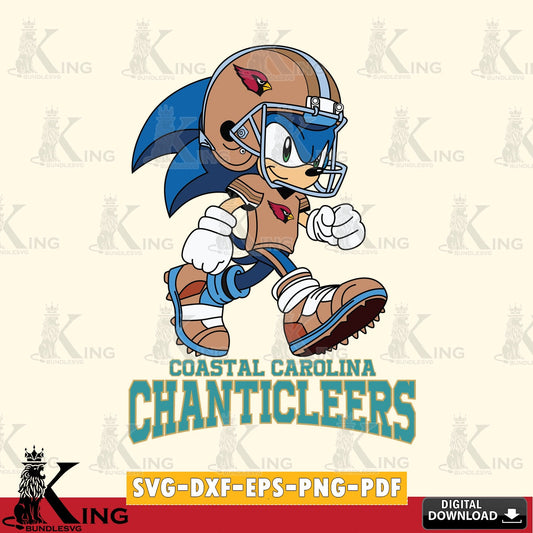 Stylish representation of Coastal Carolina Chanticleers Sonic Ready Football, high-quality vector for DIY scrapbooking and home