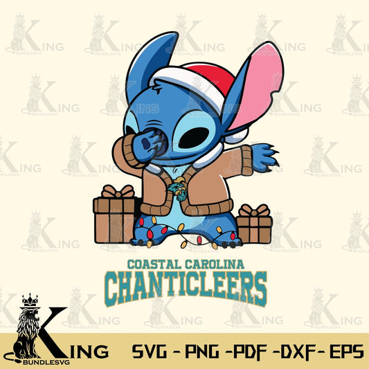 Coastal Carolina Chanticleers Stitch Merry Christmas Svg Eps Dxf Png File, Digital Download