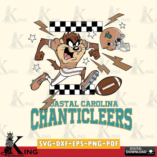Coastal Carolina Chanticleers Taz Football Lightning SVG file, Cut file  , Digital Download , Instant Download, Taz svg, NCAA svg