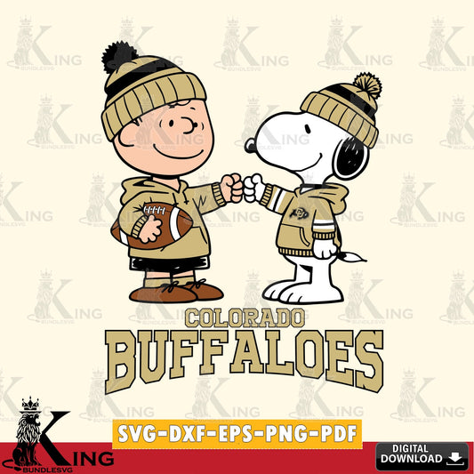 Colorado Buffaloes CharlieBrown Football Fist Bump SVG, Cricut, Cut file  , Digital Download , Instant Download, Peanuts svg, NCAA svg, Football svg, Sport svg
