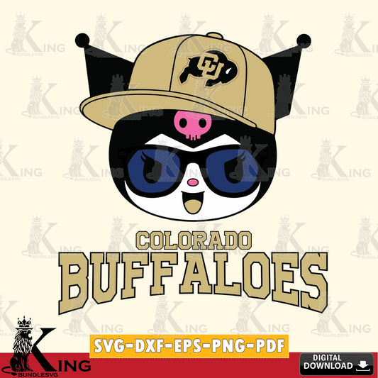Colorado Buffaloes Kuromi Football Cool SVG file, Cricut, Cut file  , Digital Download , Instant Download, Sanrio svg, Clipart