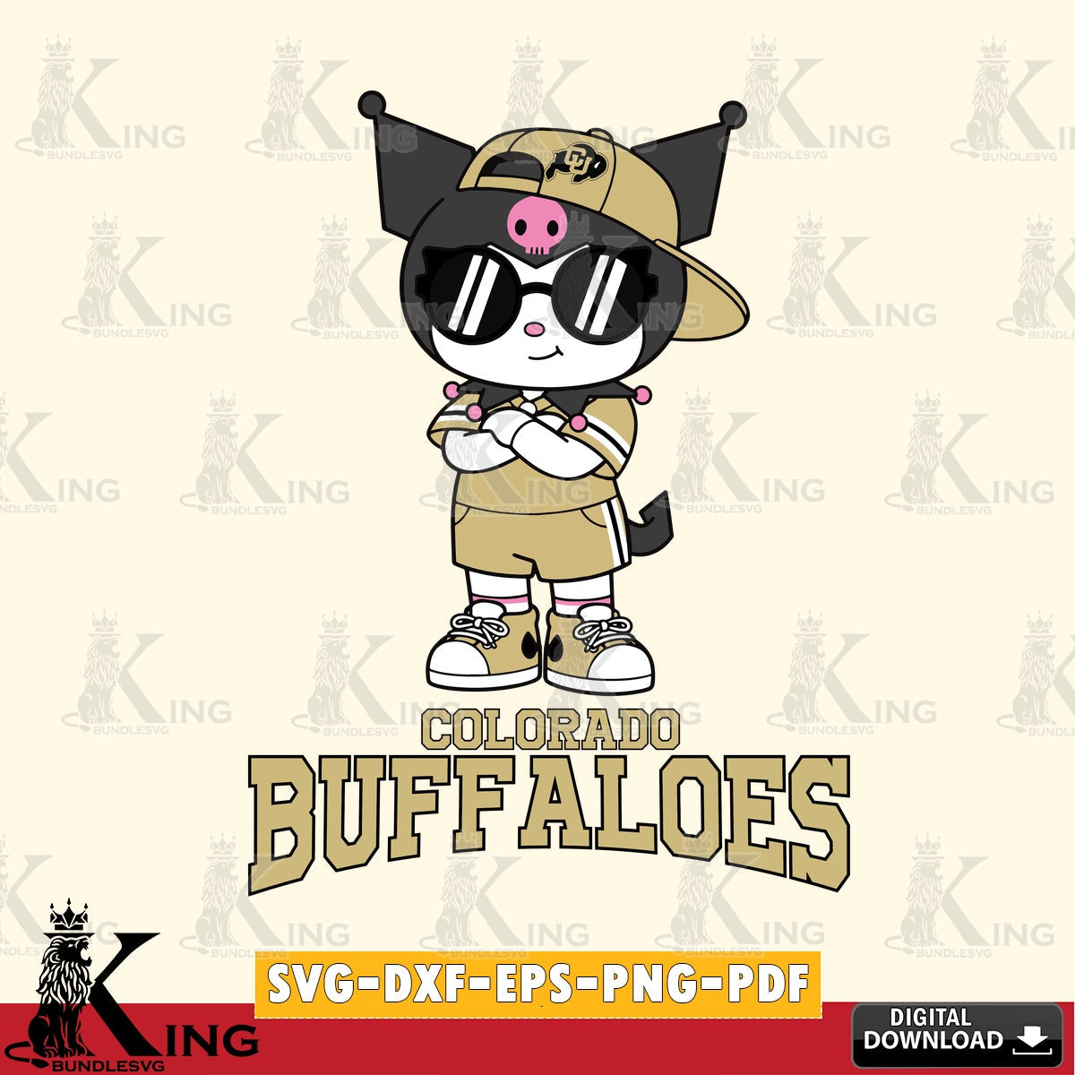 Colorado Buffaloes Kuromi Football Jersey SVG file, Cricut, Cut file  , Digital Download , Instant Download, Sanrio svg, Clipart