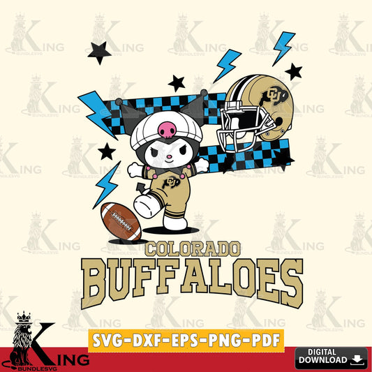 Colorado Buffaloes Kuromi Game Day SVG file, Cricut, Cut file  , Digital Download , Instant Download, Sanrio svg, Clipart
