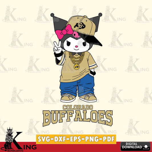 Colorado Buffaloes Kuromi Streetwear Style SVG file, Cricut, Cut file  , Digital Download , Instant Download, Sanrio svg, Clipart