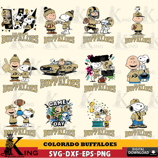 Colorado Buffaloes Peanuts Football NCAA Bundle SVG, Cricut, Cut file  , Digital Download , Instant Download, Peanuts svg, NCAA svg, Football svg, Sport svg