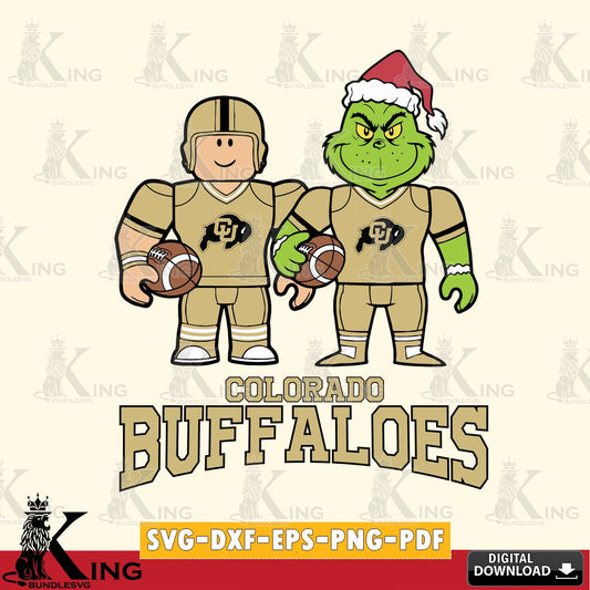 Colorado Buffaloes Roblox & Grinch Football SVG file , NCAA Cricut,  File cut , Digital Download , PDF File