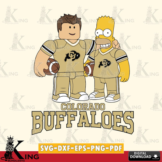 Colorado Buffaloes Roblox & Homer Simpson Football SVG file , NCAA Cricut,  File cut , Digital Download , PDF File