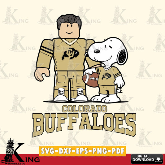 Colorado Buffaloes Roblox & Snoopy Football SVG file , NCAA Cricut,  File cut , Digital Download , PDF File
