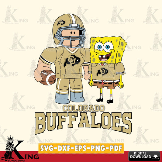 Colorado Buffaloes Roblox & Spongebob Football SVG file , NCAA Cricut,  File cut , Digital Download , PDF File