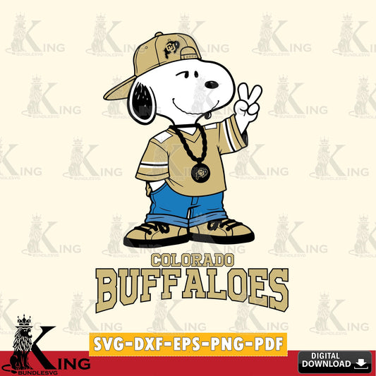 Colorado Buffaloes Snoopy Say hi SVG, Cricut, Cut file  , Digital Download , Instant Download, Peanuts svg, NCAA svg, Football svg, Sport svg