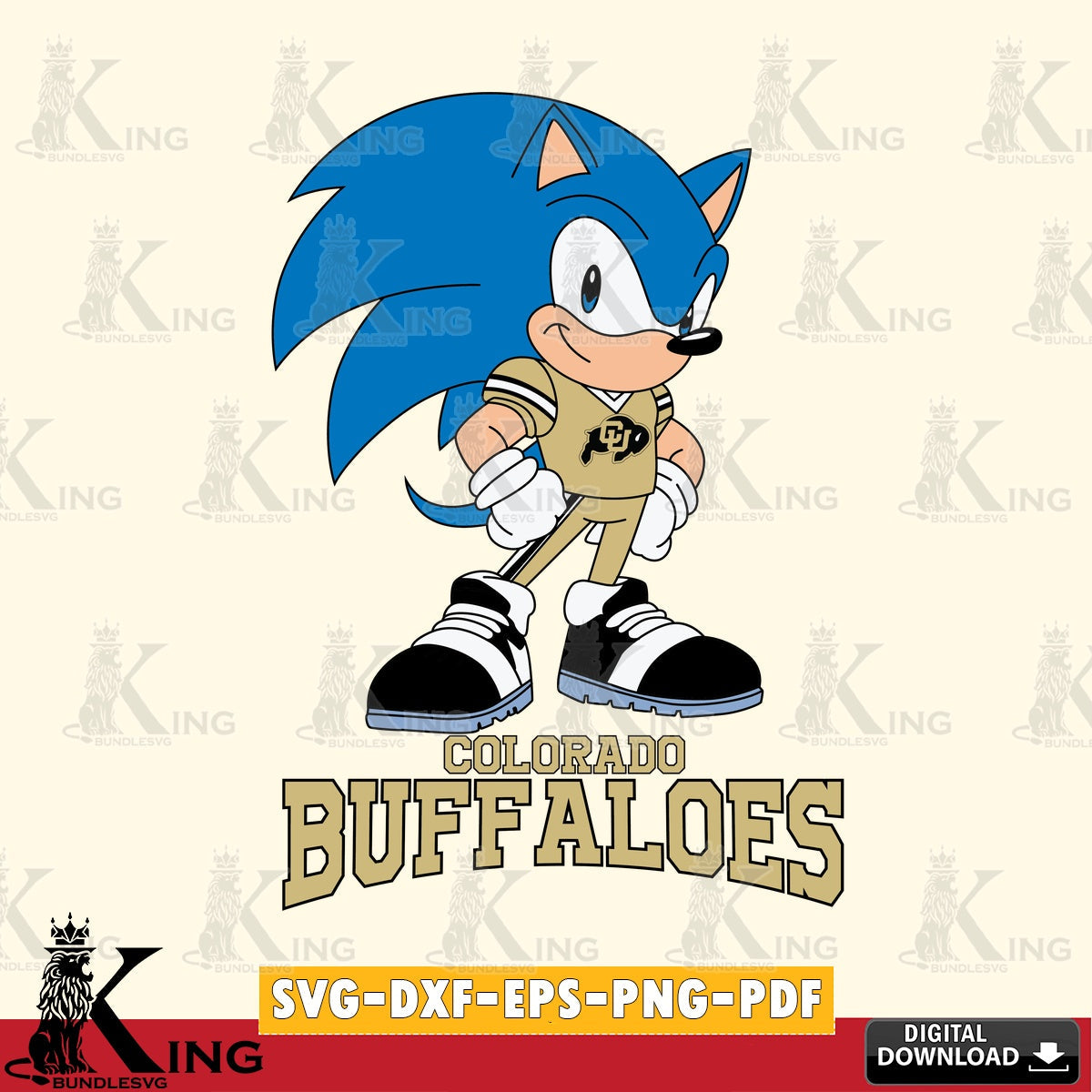 Colorado Buffaloes Sonic Football Star Mascot SVG file, Vector , Digital Download , PDF File , Instant Download