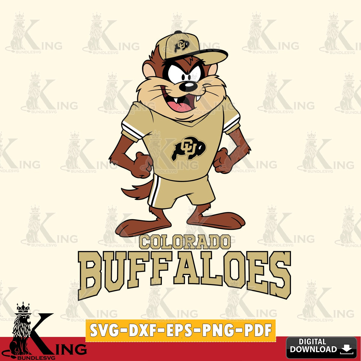 Colorado Buffaloes Taz Standing Pose SVG file, Cut file  , Digital Download , Instant Download, Taz svg, NCAA svg