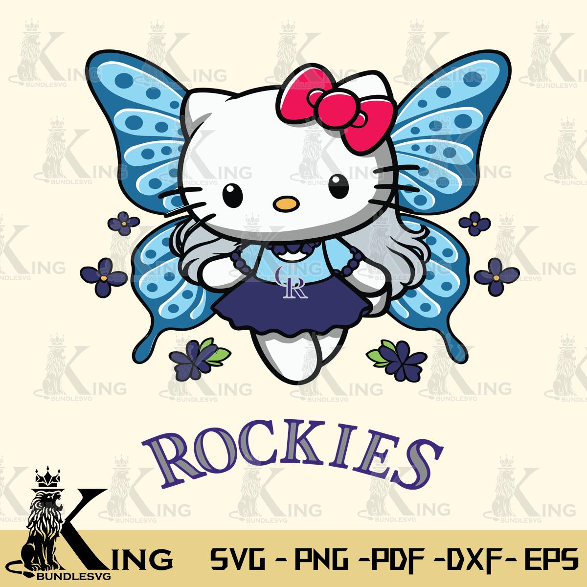 Colorado Rockies Butterfly Kitty Charm Svg Eps Dxf Png File, Digital Download