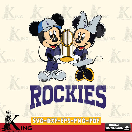 Colorado Rockies Mickey Minnie Mouse Champions SVG File, MLB for Cricut, Silhouette, Digital Download , file cut