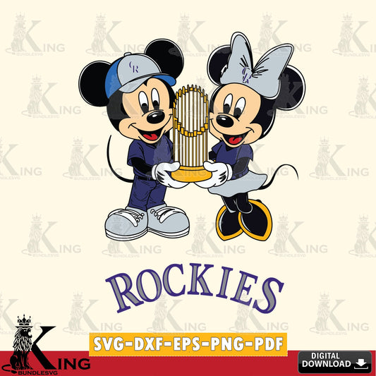 Colorado Rockies Mickey Minnie Mouse Champions SVG file , For Cricut,  File cut , Digital Download , PDF File, Cut Files