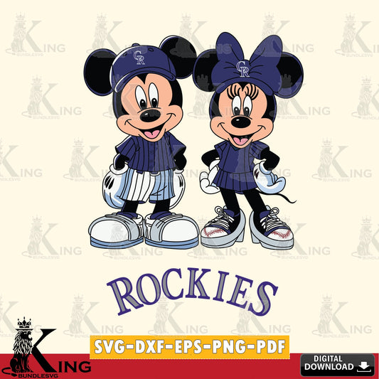 Colorado Rockies Mickey Minnie Mouse Fan SVG file , For Cricut,  File cut , Digital Download , PDF File, Cut Files