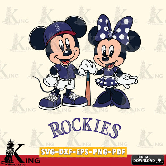 Colorado Rockies Mickey Minnie Mouse Sport SVG file , For Cricut,  File cut , Digital Download , PDF File, Cut Files