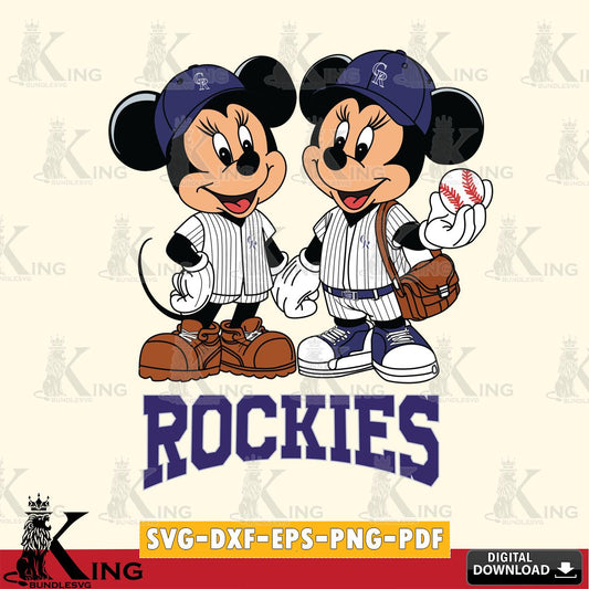 Colorado Rockies Mickey Minnie Mouse couple SVG File, MLB for Cricut, Silhouette, Digital Download , file cut