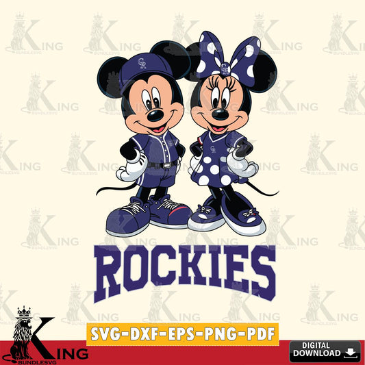 Colorado Rockies Mickey Minnie Mouse couple sport SVG File, MLB for Cricut, Silhouette, Digital Download , file cut