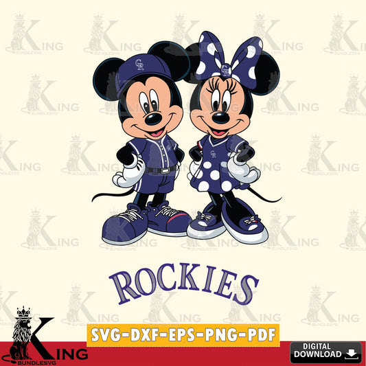 Colorado Rockies Mickey Minnie Mouse couple sport SVG file , For Cricut,  File cut , Digital Download , PDF File, Cut Files