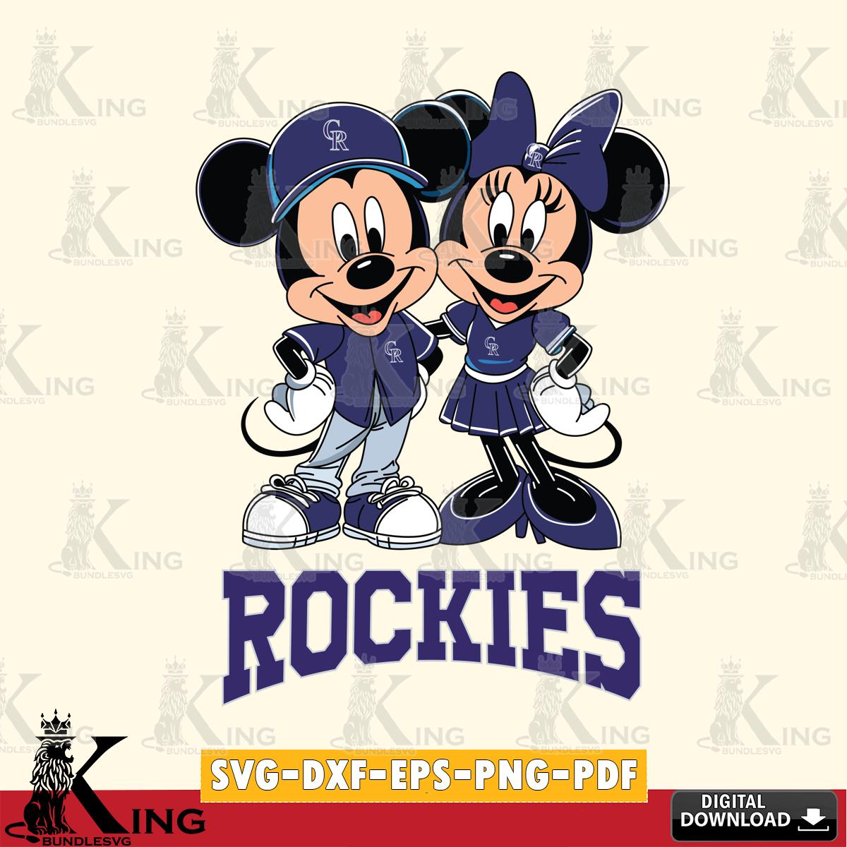 Colorado Rockies Mickey Minnie Mouse smile SVG File, MLB for Cricut, Silhouette, Digital Download , file cut