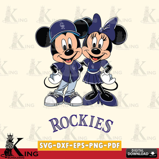 Colorado Rockies Mickey Minnie Mouse smile SVG file , For Cricut,  File cut , Digital Download , PDF File, Cut Files
