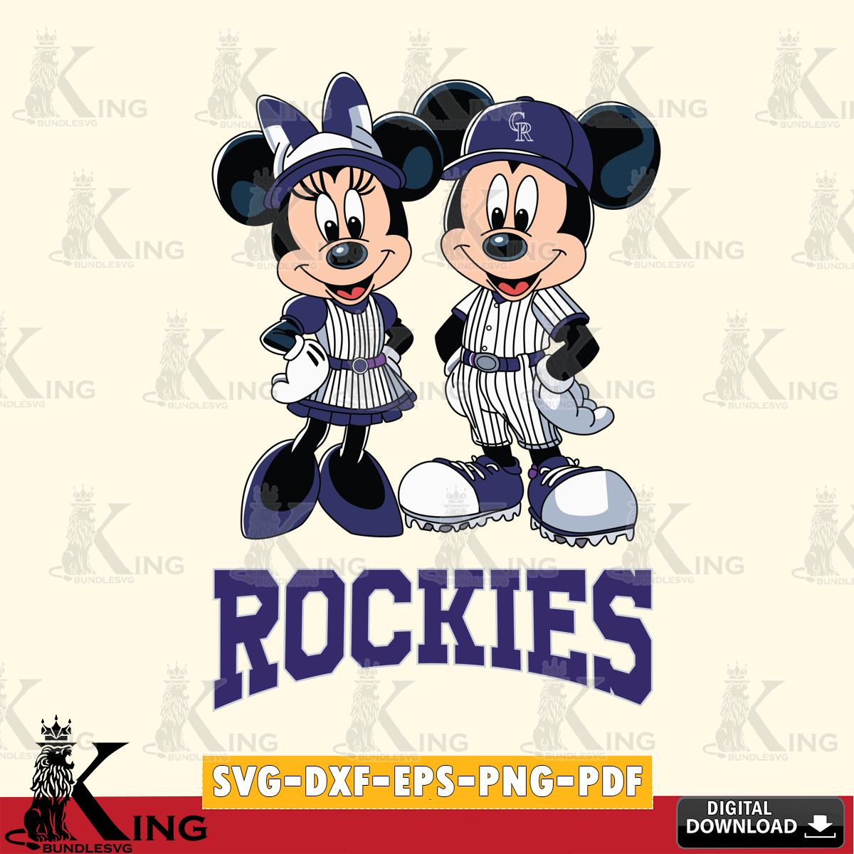 Colorado Rockies Mickey Minnie Sport SVG File, MLB for Cricut, Silhouette, Digital Download , file cut