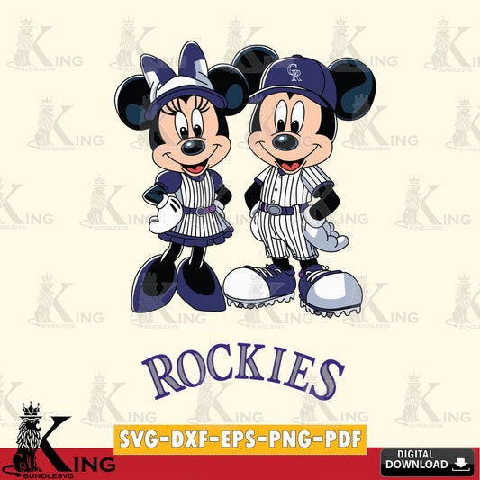 Colorado Rockies Mickey Minnie Sport SVG file , For Cricut,  File cut , Digital Download , PDF File, Cut Files