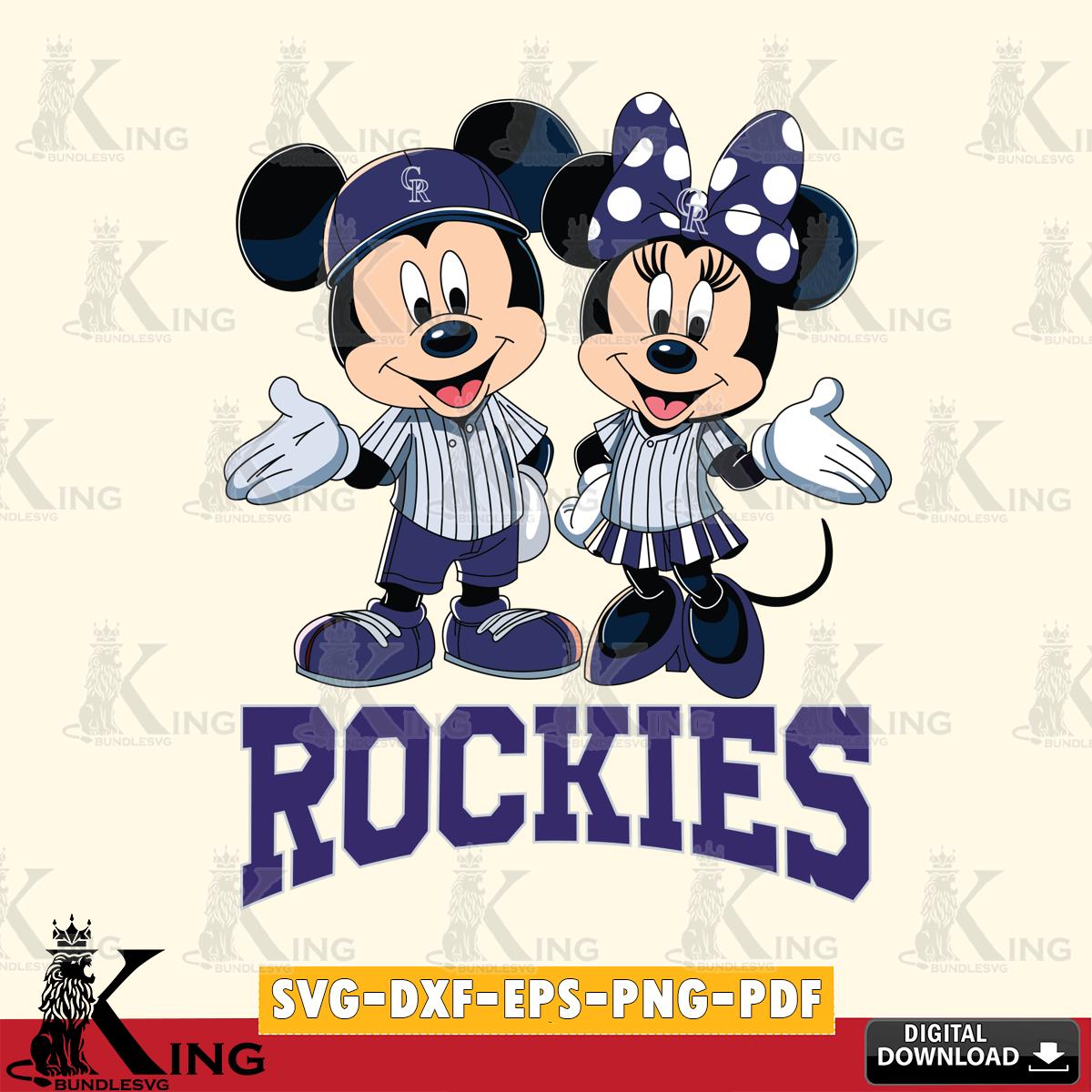 Colorado Rockies Mickey Minnie couple SVG File, MLB for Cricut, Silhouette, Digital Download , file cut