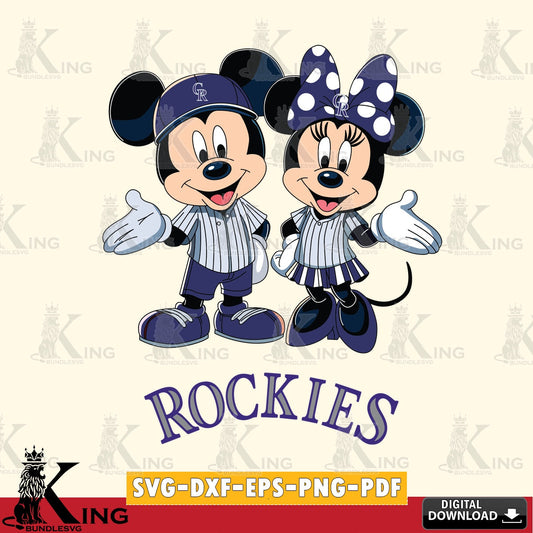 Colorado Rockies Mickey Minnie couple SVG file , For Cricut,  File cut , Digital Download , PDF File, Cut Files