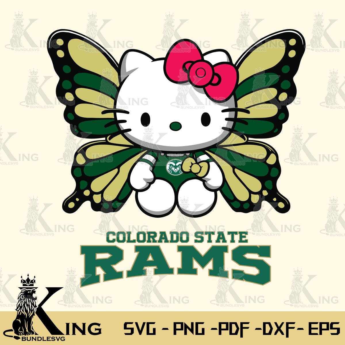 Colorado State Rams Butterfly Kitty Delight Svg Eps Dxf Png File, Digital Download