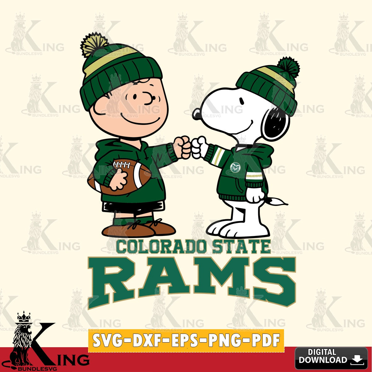 Colorado State Rams CharlieBrown Football Fist Bump SVG, Cricut, Cut file  , Digital Download , Instant Download, Peanuts svg, NCAA svg, Football svg, Sport svg