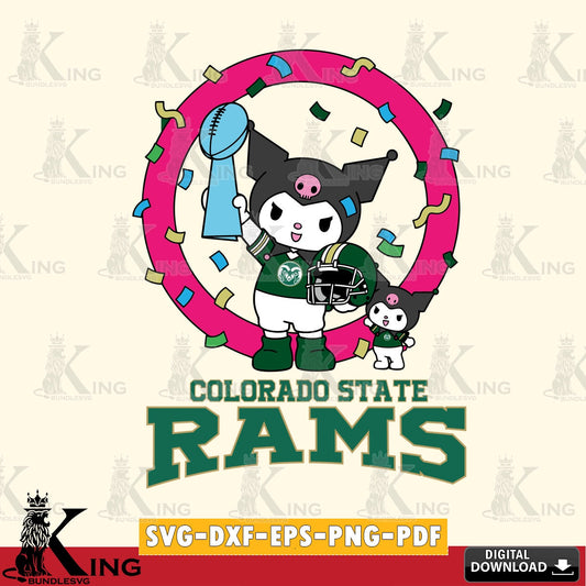 Colorado State Rams Kuromi Football Champion SVG file, Cricut, Cut file  , Digital Download , Instant Download, Sanrio svg, Clipart