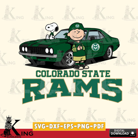 Colorado State Rams Peanuts Muscle Car SVG, Cricut, Cut file  , Digital Download , Instant Download, Peanuts svg, NCAA svg, Football svg, Sport svg