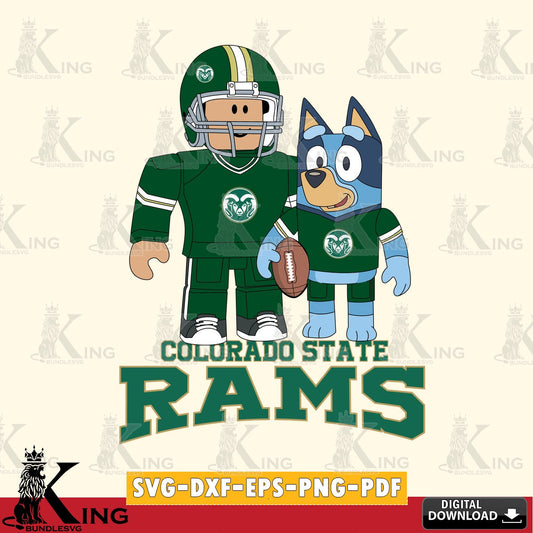 Colorado State Rams Roblox & Bluey Football SVG file , NCAA Cricut,  File cut , Digital Download , PDF File