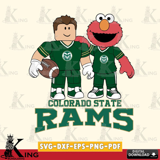 Colorado State Rams Roblox & Elmo Football SVG file , NCAA Cricut,  File cut , Digital Download , PDF File
